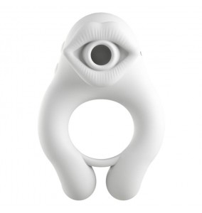 MizzZee - Interactive Suction Vibration Cock Ring (Chargeable - White)